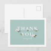 Munt en roze babyshower bedankt briefkaart (Voorkant / Achterkant)