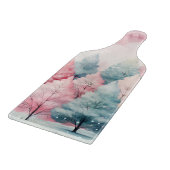 Munt- en Roze Dennenbomen Wintertafereel Snijplank (Hoek)