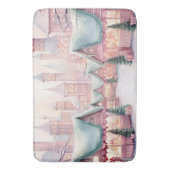 Munt en roze gezellige kerstmarkt - Winter Scene Badmat (Voorkant Verticaal)