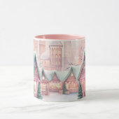 Munt en roze gezellige kerstmarkt - Winter Scene Mok (Midden)