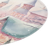 Munt en roze gezellige kerstmarkt - Winter Scene Snijplank (Hoek)