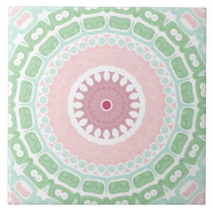 Munt- en Roze Sierlijke Mandala Tegeltje