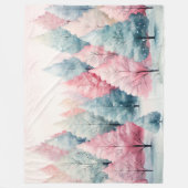 Munt en roze sparren winterscène fleece deken (Voorkant)