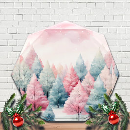 Munt en roze sparren winterscène fotoblokken