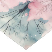 Munt en roze sparren winterscène korte tafelloper (Hoek)