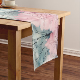 Munt en roze sparren winterscène medium tafelloper