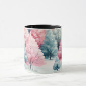 Munt en roze sparren winterscène mok (Midden)