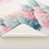 Munt en roze sparren winterscène sherpa deken (3/4)