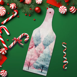 Munt en roze sparren winterscène snijplank