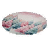 Munt en roze sparren winterscène snijplank (Hoek)