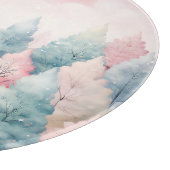 Munt en roze sparren winterscène snijplank (Hoek)