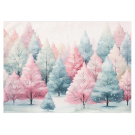 Munt en roze sparren winterscène tafelkleed