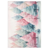 Munt en roze sparren winterscène tafelkleed (Voorkant)