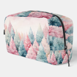 Munt en roze sparren winterscène toilettasje