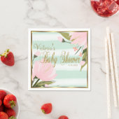 Munt en Roze Streep Baby shower Servetten (Insitu)