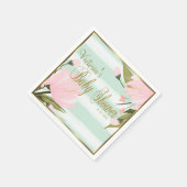 Munt en Roze Streep Baby shower Servetten (Hoek)