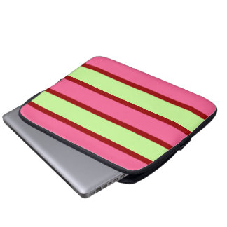 Munt En Roze Strepen Laptop Hoes