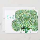 Munt en Smaragd Zinnia Metson Pot Trouw Uitnodigin Kaart (Achterkant)