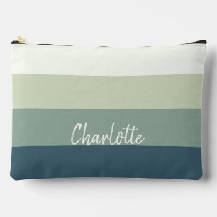 Munt En Teal Strepen Pas Naam Aan Etui