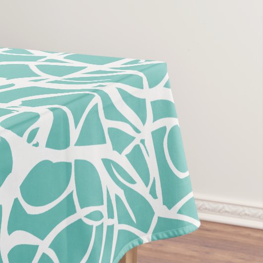 Munt en White Seaside koraal patroon Tafelkleed (Voorbeeld)