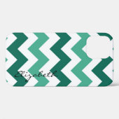 Munt en wit chevron aangepast monogram Case-Mate iPhone case (Achterkant (horizontaal))