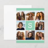 Munt en Wit Foto Collage Monogram Briefpapier (Voorkant / Achterkant)