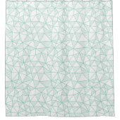 Munt en wit Modern Geometrische driehoekspatroon Douchegordijn (Voorkant)