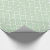 Munt en wit Quatrefoil Cadeaupapier (Hoek)