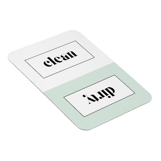 Munt en wit vet stencil typografie vaatwasser magneet (Rechterzijde)