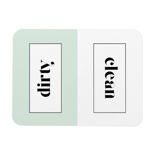 Munt en wit vet stencil typografie vaatwasser magneet (Horizontaal)