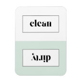 Munt en wit vet stencil typografie vaatwasser magneet (Verticaal)