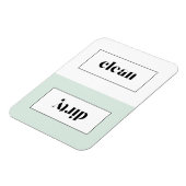 Munt en wit vet stencil typografie vaatwasser magneet (Linkerzijde)