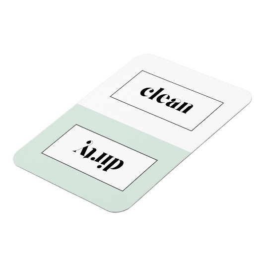 Munt en wit vet stencil typografie vaatwasser magneet (Linkerzijde)