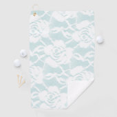 Munt en witte kant rozen floral golfhanddoek (Insitu)