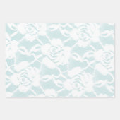 Munt en witte kant rozen floral inpakpapier vel (Voorkant 3)