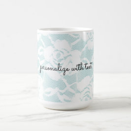 Munt en witte kant rozen floral koffiemok