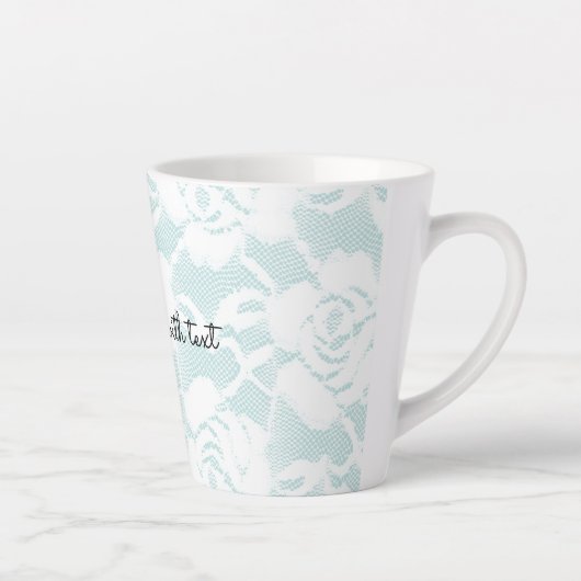 Munt en witte kant rozen floral latte mok (Rechts)