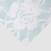 Munt en witte kant rozen floral tissuepapier (Detail)