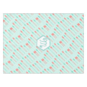 Munt en witte Schattigee kralen koraalpatroon Tafelkleed (Voorkant (Horizontaal))