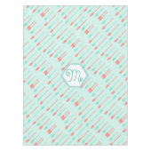 Munt en witte Schattigee kralen koraalpatroon Tafelkleed (Voorkant)