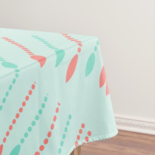 Munt en witte Schattigee kralen koraalpatroon Tafelkleed (Voorbeeld)