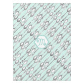 Munt en witte Schattigee kralen koraalpatroon Tafelkleed (Voorkant)