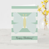 Munt en witte strepen Vlinder Kaart (Gele Bloem)