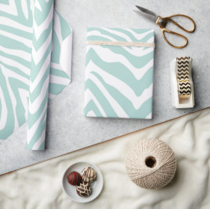 Munt en witte zebrastrepen Dierenprint Cadeaupapier