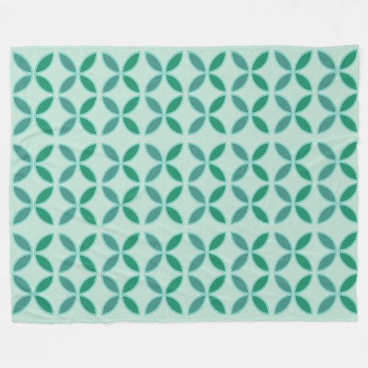 Munt- en zee-groenbladen en diamanten fleece deken (Voorkant (Horizontaal))