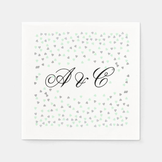 Munt en Zilveren Party servetten (Voorkant)