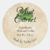 Munt Extract Aangepaste Sticker Labels (Voorkant)