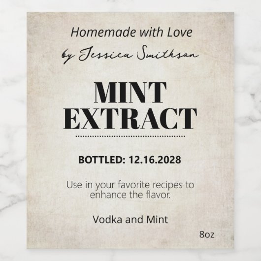 Munt Extract Moderne Label Sticker ZEX_001c (Enkel label)