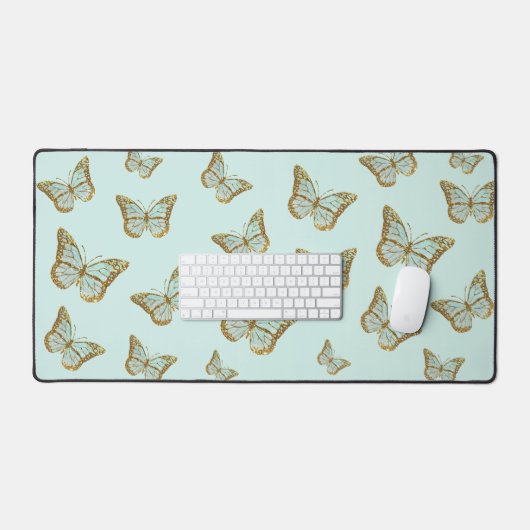 Munt faux glitter vlinders bureaumat (Keyboard & Muis)