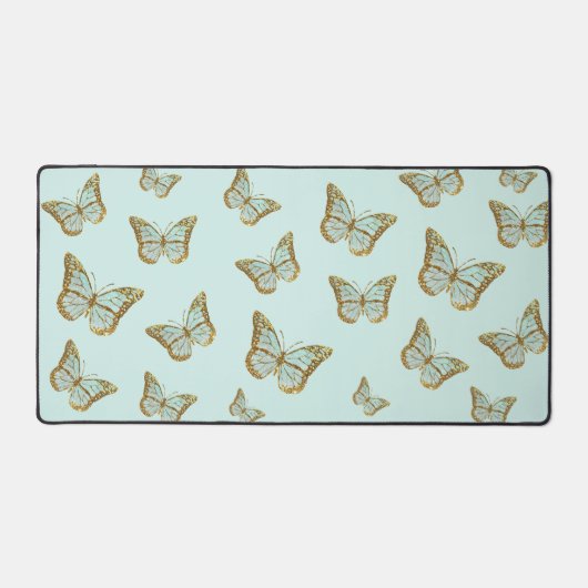 Munt faux glitter vlinders bureaumat (Voorkant)